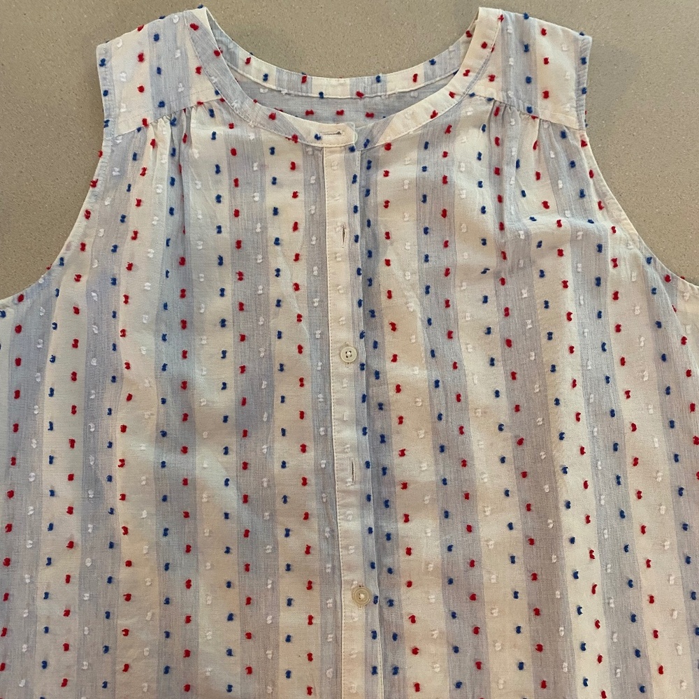 LOFT Sleeveless Top - Red White Blue